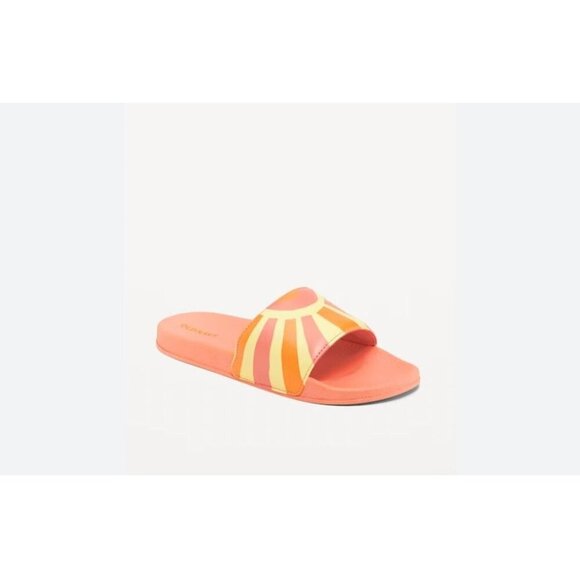 Old Navy Girls Pool Slide Sandals Sun Ray Coral Size 1-2 - Picture 2 of 7